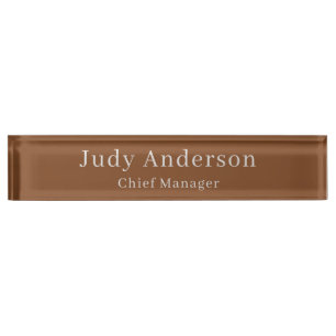 Minimalist Professional Plain Modern Elegant Desk Name Plate