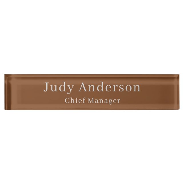 Minimalist Professional Plain Modern Elegant Desk Name Plate (Front)