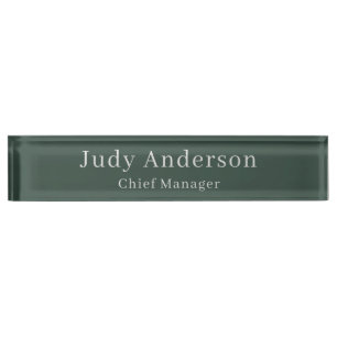 Minimalist Professional Plain Modern Elegant Desk Name Plate