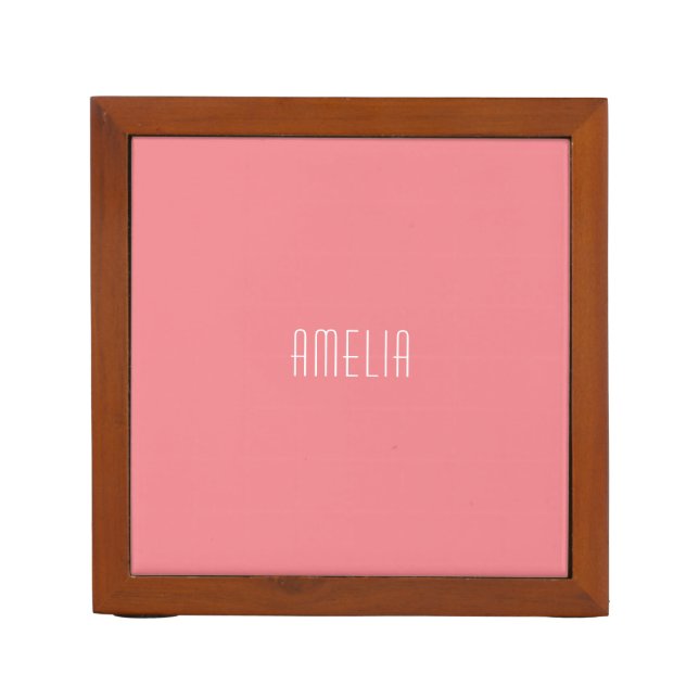 Minimalist Professional Plain Simple Name Desk Organizer (Front)