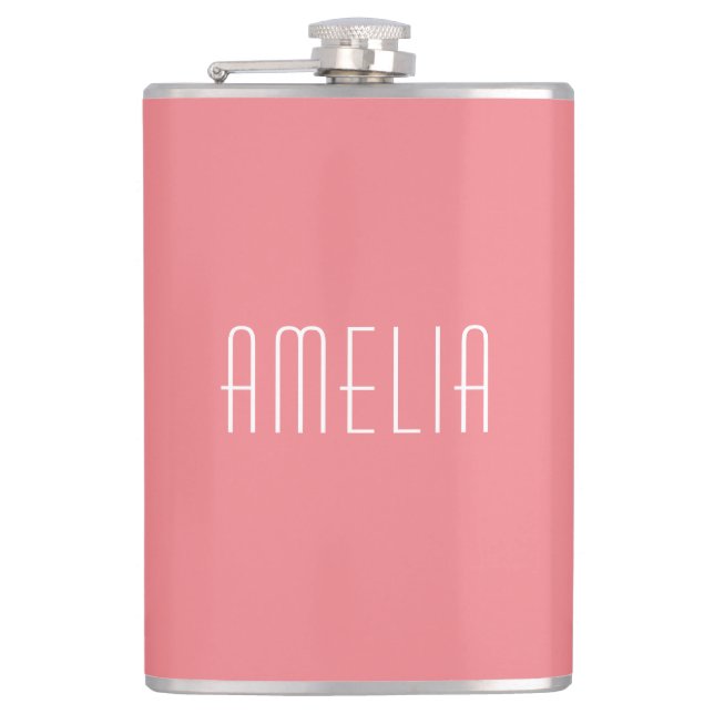 Minimalist Professional Plain Simple Name Flask (Front)