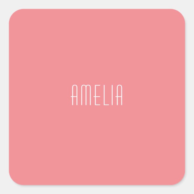 Minimalist Professional Plain Simple Name Square Sticker (Front)