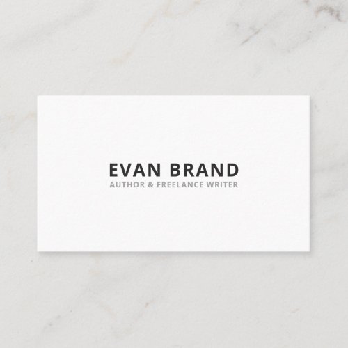 Minimalist Professional Plain White Business Card