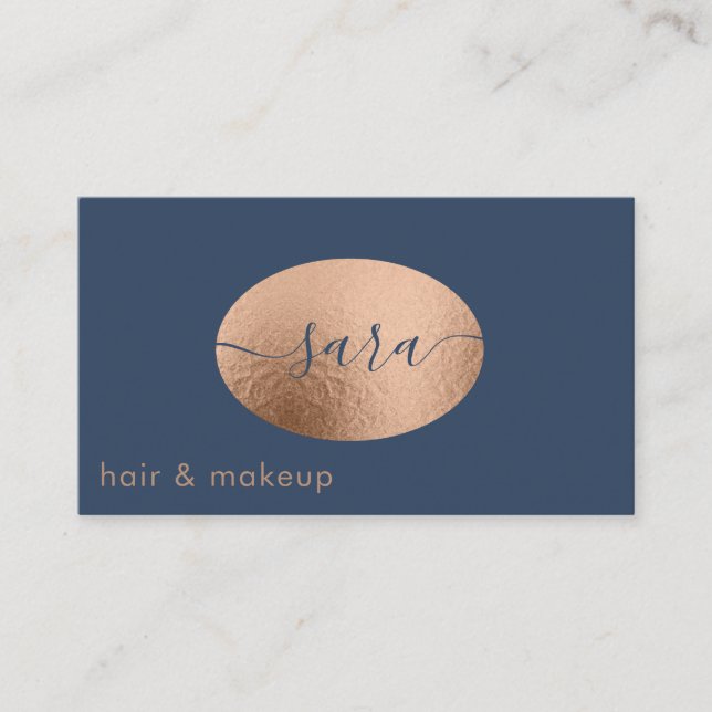 Minimalist professional  rose gold foil business card (Front)