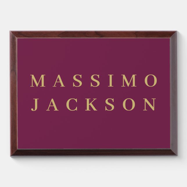Minimalist Professional Serif Font Award Plaque (Horizontal)
