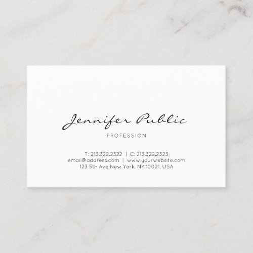 Minimalist Professional Simple Elegant Modern Business Card