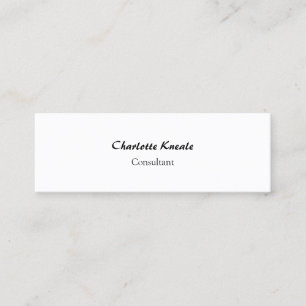 Minimalist Professional Simple Plain White Slim Mini Business Card