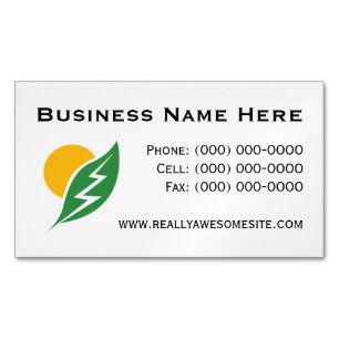 Minimalist Professional Solar Energy Contact Info Business Card Magnet
