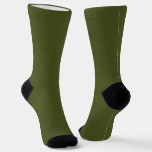 Minimalist Professional Solid Army Green Color Socks