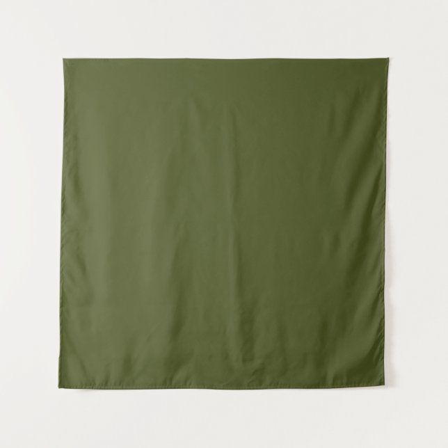 Minimalist Professional Solid Army Green Color Tapestry (Front)