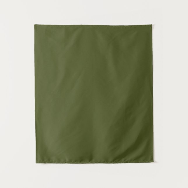 Minimalist Professional Solid Army Green Color Tapestry (Front)