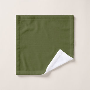 Minimalist Professional Solid Army Green Color Wash Cloth