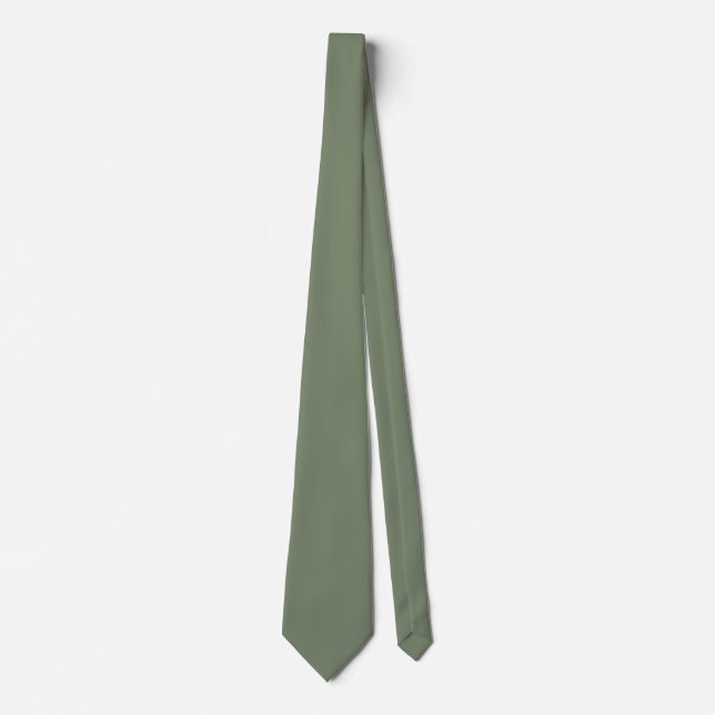 Minimalist Professional Solid Camouflage Green Neck Tie (Front)