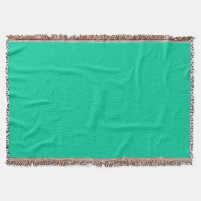 Minimalist Professional Solid Caribbean Green Throw Blanket (Front)
