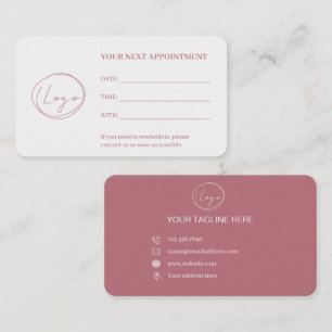 Minimalist Professional Teal and White Appointment Card