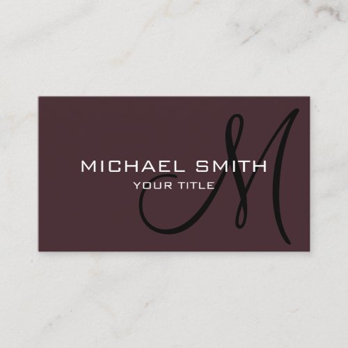 Minimalist Professional Temptress Monogram Business Card