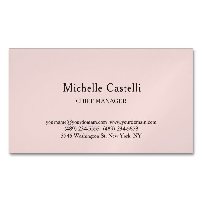 Minimalist Professional Unique Classical Pastel Business Card Magnet (Front)