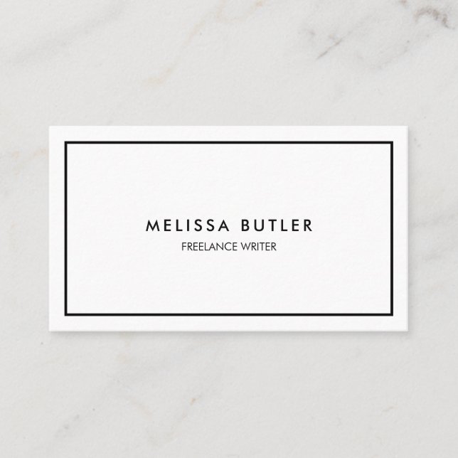 Minimalist Professional White Business Card (Front)