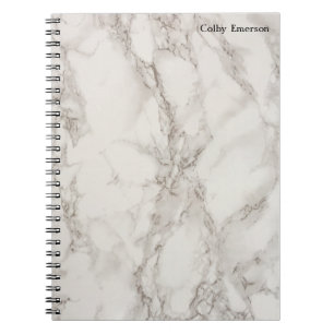 Minimalist Professional White Marble Stone Design Notebook