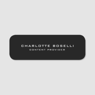 Minimalist Professional Your Name Title Black Tag