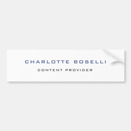 Minimalist Professional Your Name Title Profession Bumper Sticker