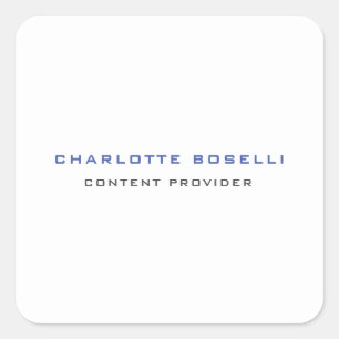 Minimalist Professional Your Name Title Profession Square Sticker