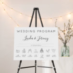 Minimalist Program Wedding Timeline Sign<br><div class="desc">Elegant black and white Wedding program timeline sign features wedding icons and modern typography. This ceremony program sign is fully customizable,  so you can change icons size and order,  all text,   colors and background to better match your wedding theme!</div>
