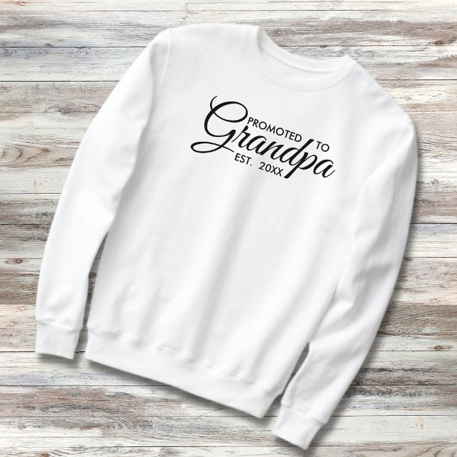 Minimalist Promoted To Grandpa Est. Year Sweatshirt (Creator Uploaded)