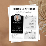 Minimalist Property Agent Photo Realtor Flyer<br><div class="desc">Professional realtor flyer with space for your logo, services, contact details and custom photo. This modern black & white real estate agent marketing flyer features fully editable text, colors and layout - simple yet sleek, this property agent flyer is sure to make your business stand out to potential buyers and...</div>