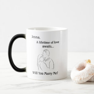 Color Changing Coffee Mug Will You Marry Me Proposal Romantic Mug