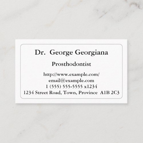 Minimalist Prosthodontist Business Card