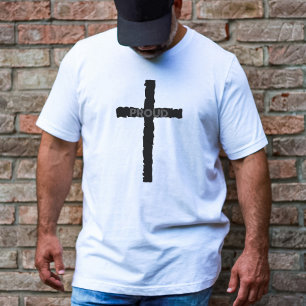Minimalist Proud Christian Stone Cross Light T-Shirt