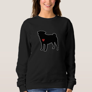 Minimalist Pug Silhouette Design Sweatshirt