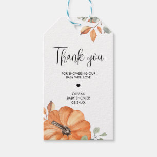 Minimalist Pumpkin Baby Shower Favor Tags