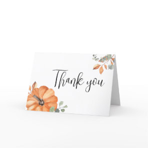 Minimalist Pumpkin Baby Shower Thank You Card