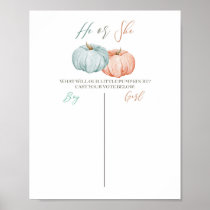 Minimalist Pumpkin Mint Peach Voting Board Poster