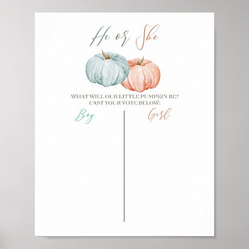 Minimalist Pumpkin Mint Peach Voting Board Poster