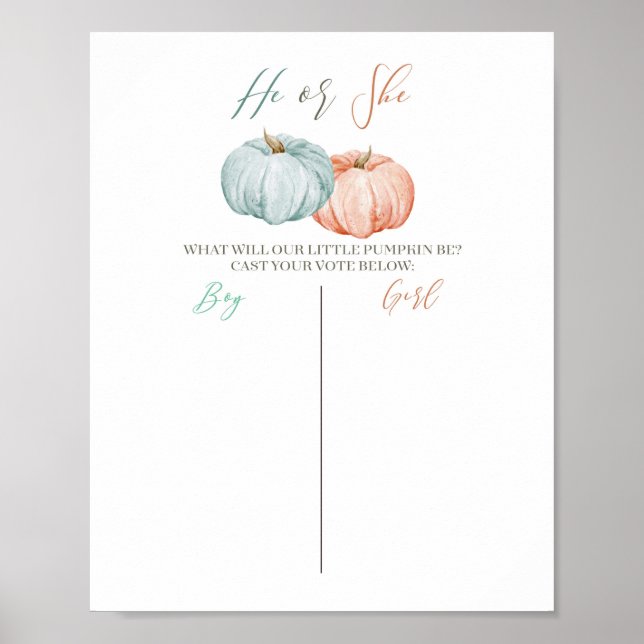 Minimalist Pumpkin Mint Peach Voting Board Poster (Front)