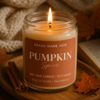 Minimalist Pumpkin Spice Candle | Custom Fall