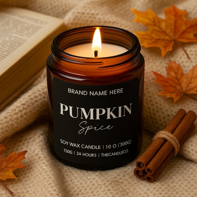 Minimalist Pumpkin Spice | Custom Black Square Sticker (Creator Uploaded)