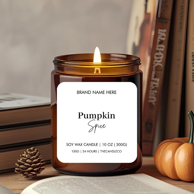 Minimalist Pumpkin Spice Fall Candle Label  (Creator Uploaded)
