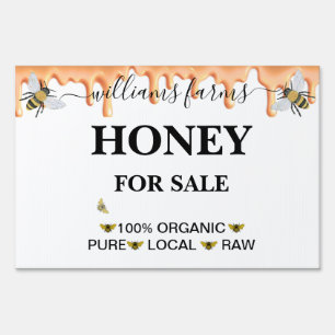 Minimalist Pure Honey Farm Stand Sign 