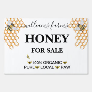Minimalist Pure Honey Farm Stand Sign 