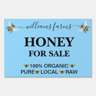 Minimalist Pure Honey Farm Stand Sign 