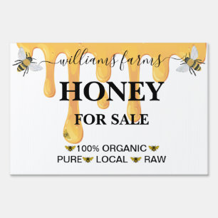 Minimalist Pure Honey Farm Stand Sign 
