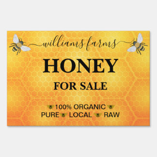 Minimalist Pure Honey Farm Stand Sign