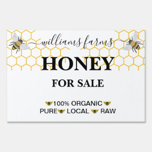 Minimalist Pure Honey Farm Stand Sign 
