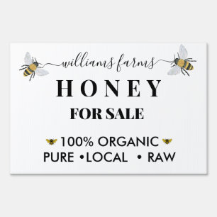 Minimalist Pure Honey Farm Stand Sign
