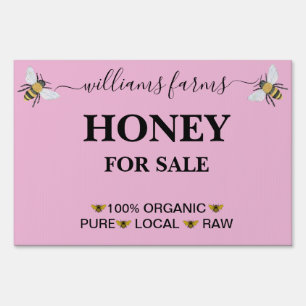 Minimalist Pure Honey Farm Stand Sign 