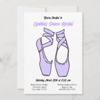 Minimalist Purple Ballet Dance Recital Invitation